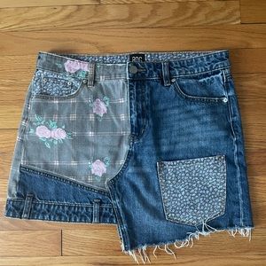BDG Denim Patchwork Skirt